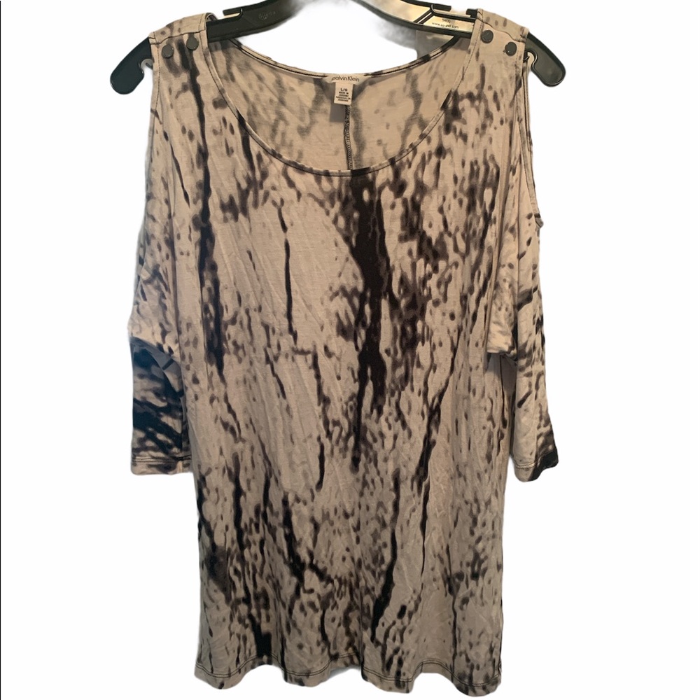 Calvin Klein marble Cold Shoulder top